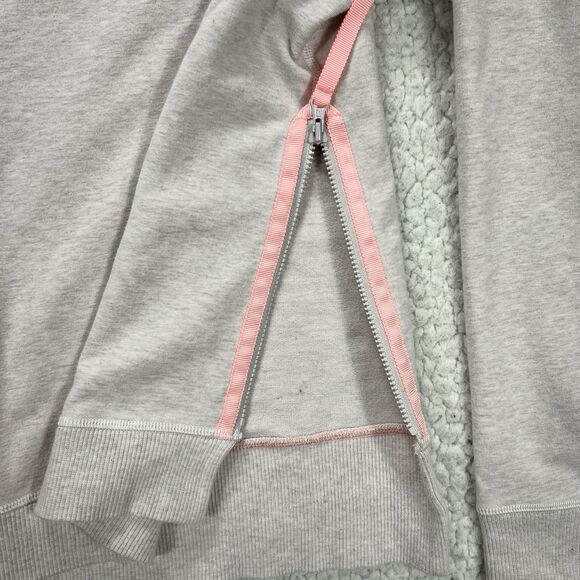Lululemon Rejuvenate Pullover Women’s 8 Gray Pink Side Zip Sweatshirt Athliesure - Picture 5 of 13
